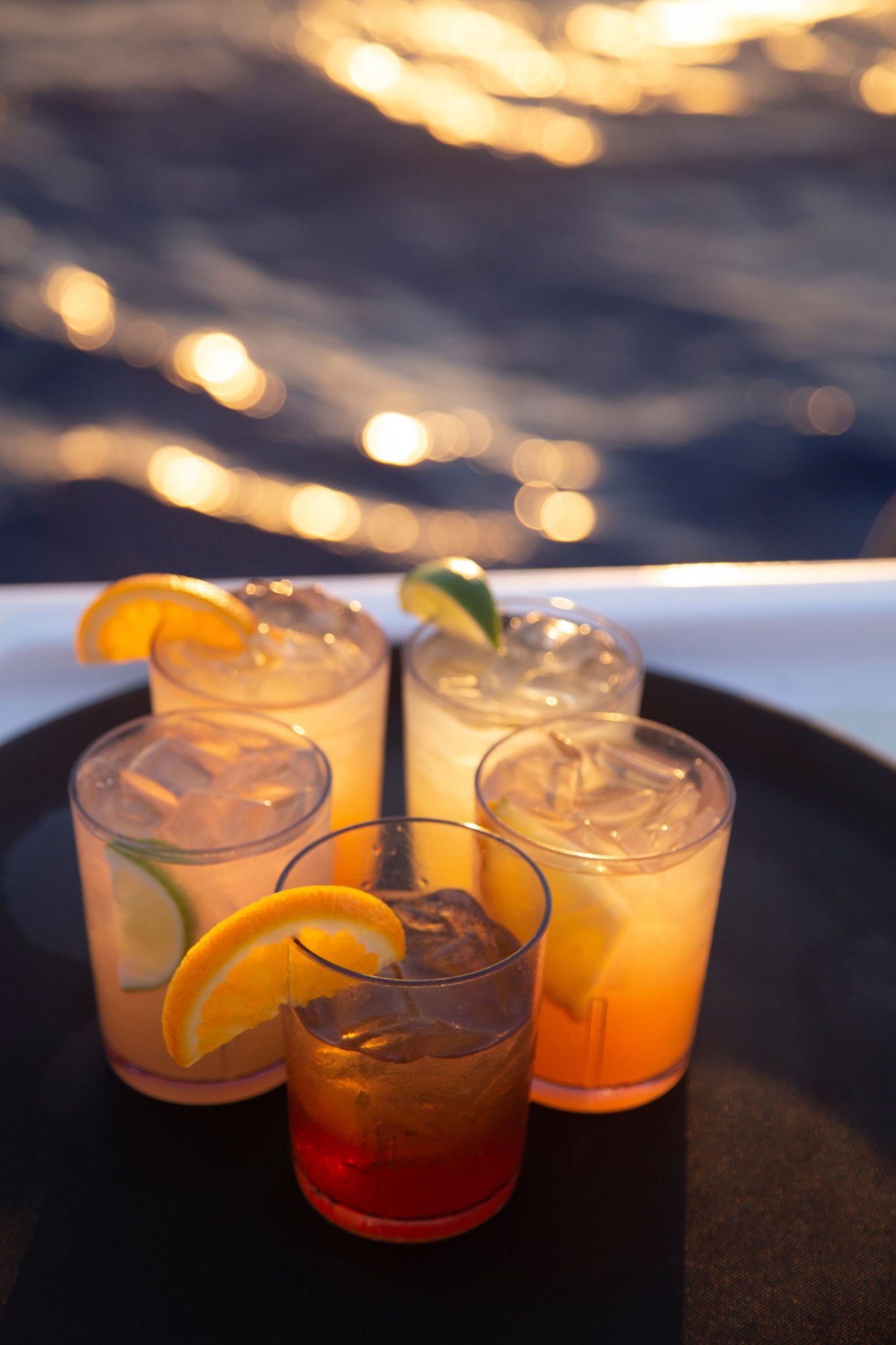 cocktails at sunset