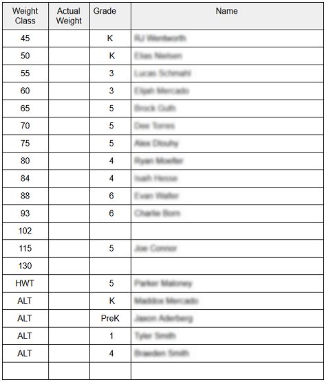 Nearfall Singlet Size Chart