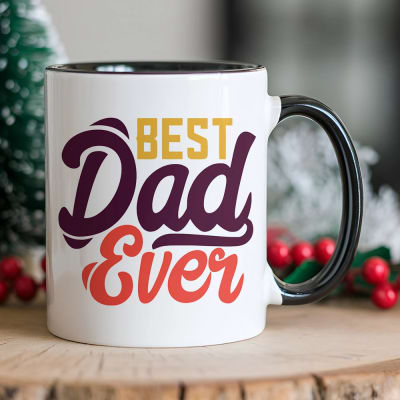 "Best Dad Ever" Bold Retro Typography Ceramic Mug