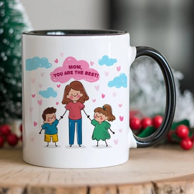 "Mom You Are The Best" Mother with Kids Printed Ceramic Mug