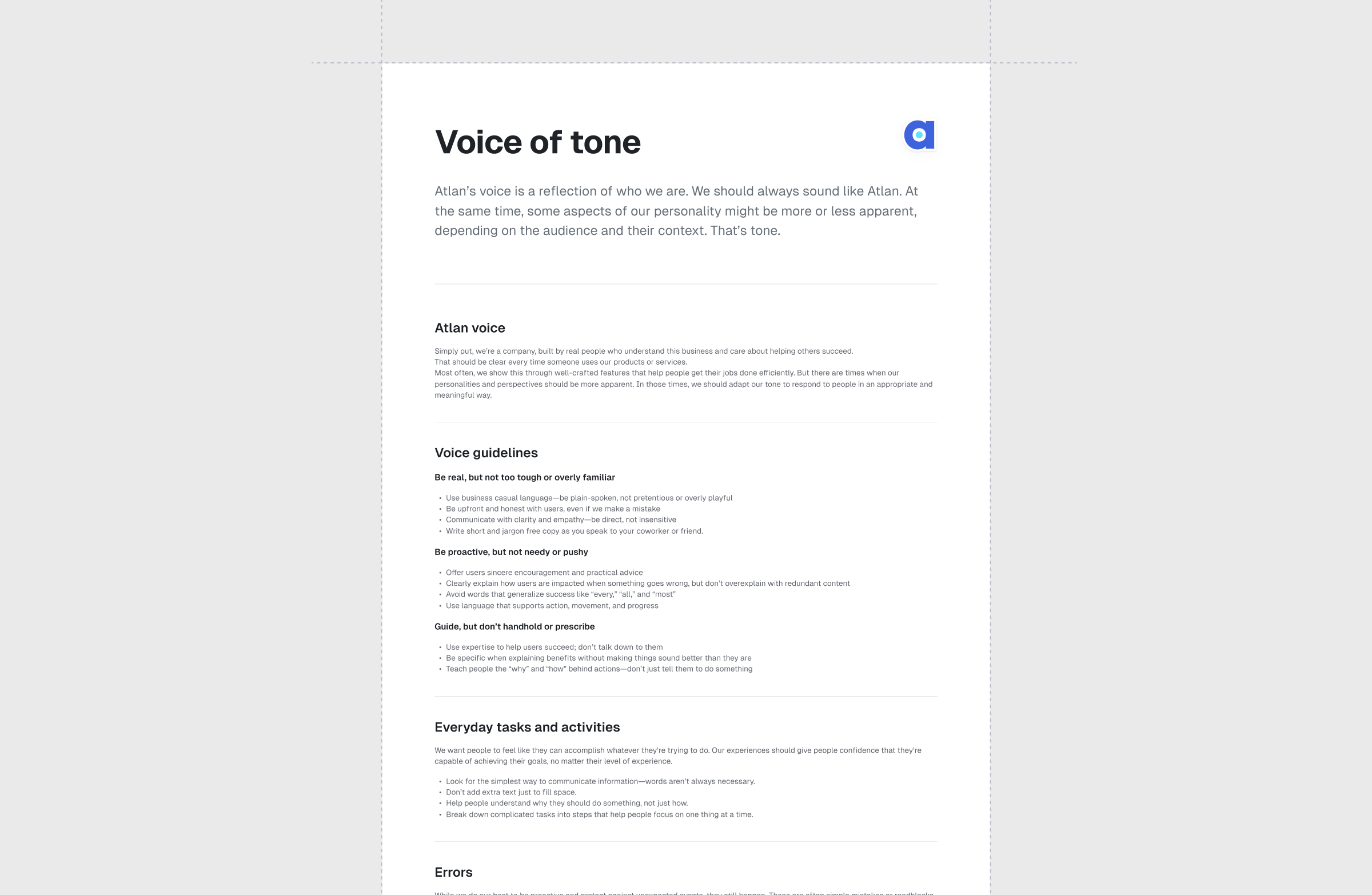 Tone of voice