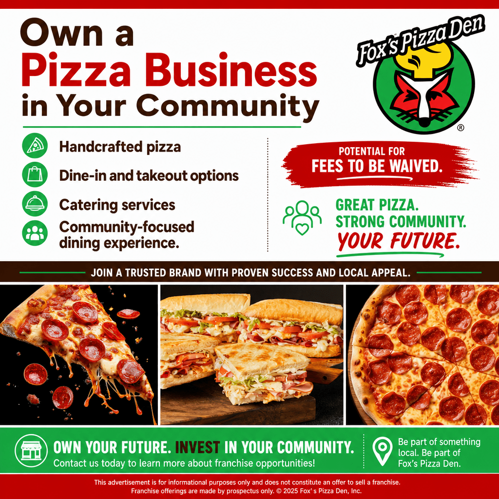 Fox's Pizza Den ad creative