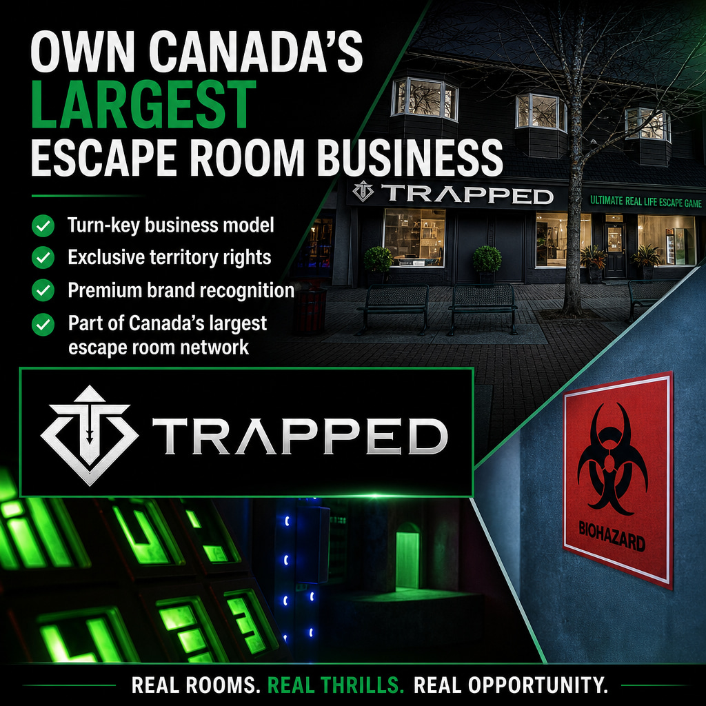 TRAPPED Premium Escape Room ad creative