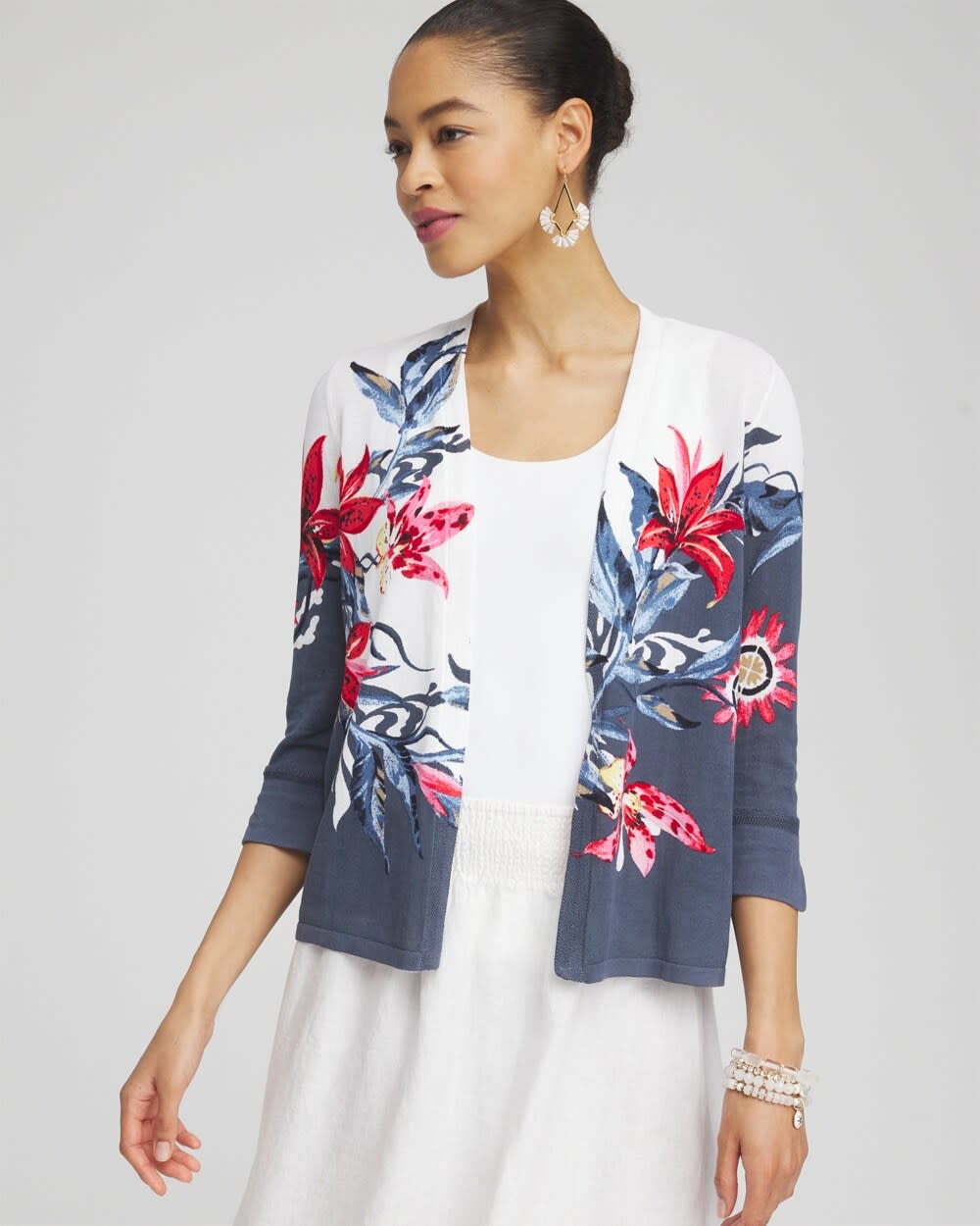 Chicos - Summer Romance Floral Short Cardigan