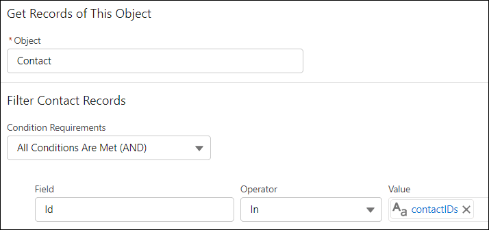 Filter Record using contains in Salesfore flow