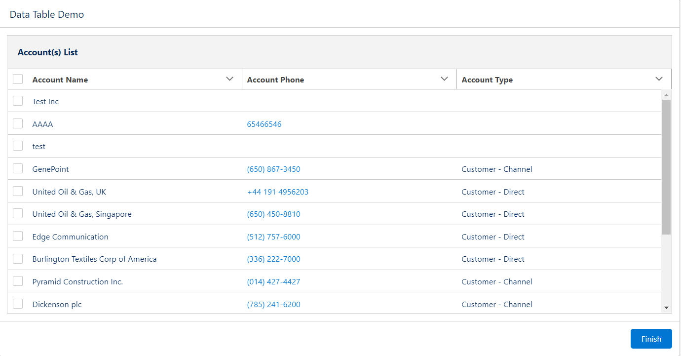 Screen Flow Data Table Demo