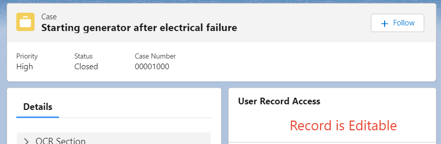 Show User Record Access Using Flow