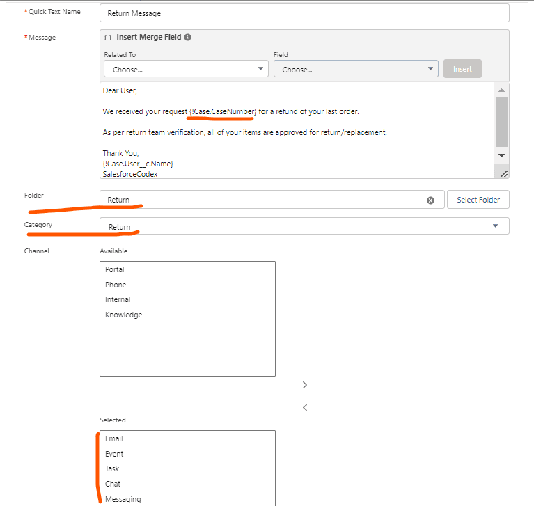 Quick Text in Salesforce - SalesforceCodex
