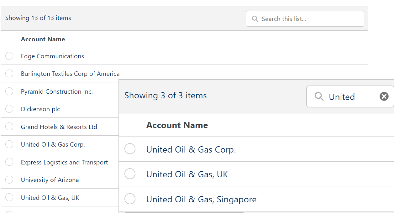 Screen Flow Data table - Data Result- Searching Text in Flow Data Table SalesforceCodex