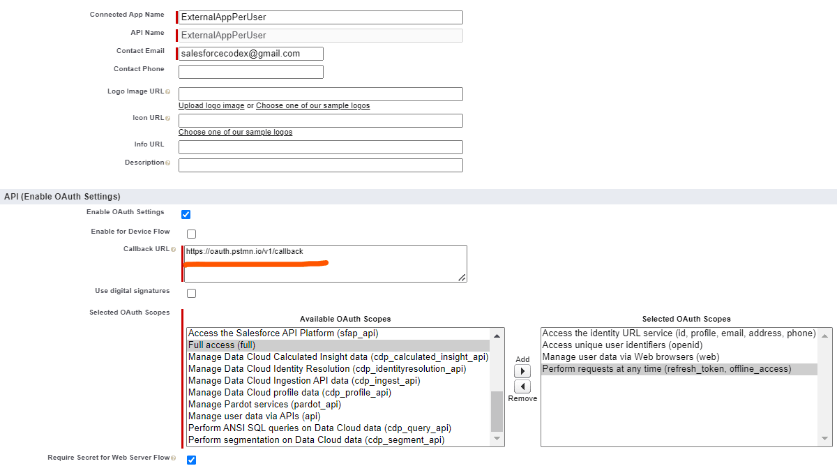 Salesforce Connected App - Salesforce authentication token using Postman