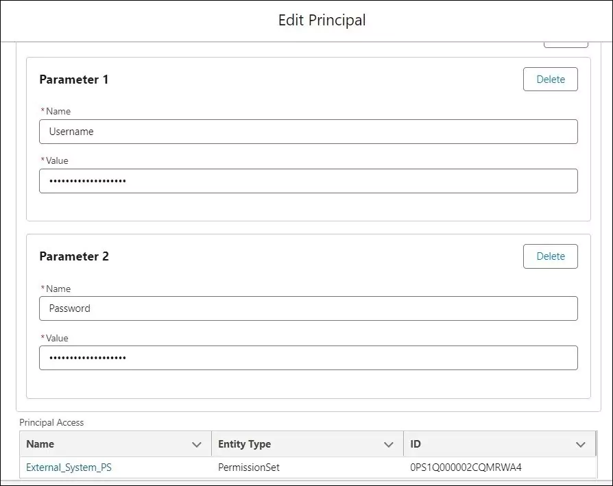 Named Principal Parameters | SalesforceCodex