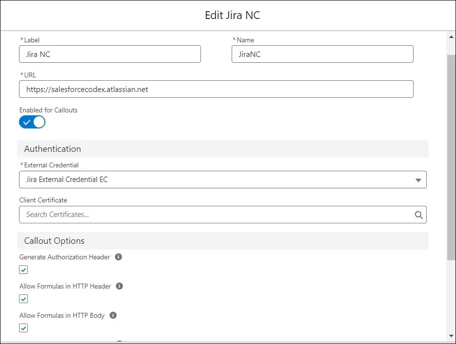 Named Credential-Salesforcecodex