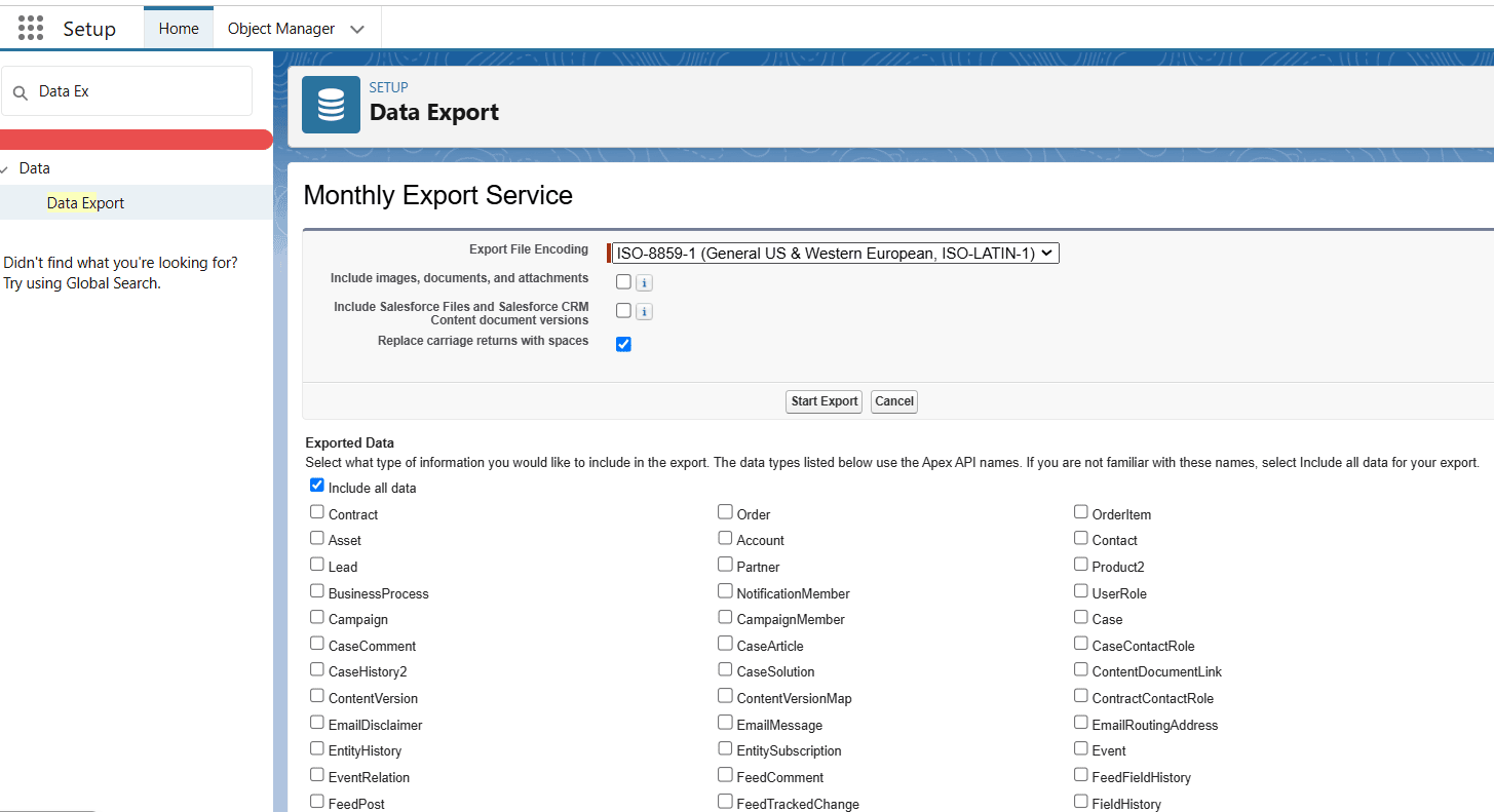 Data Export Wizard | Excel to Salesforce