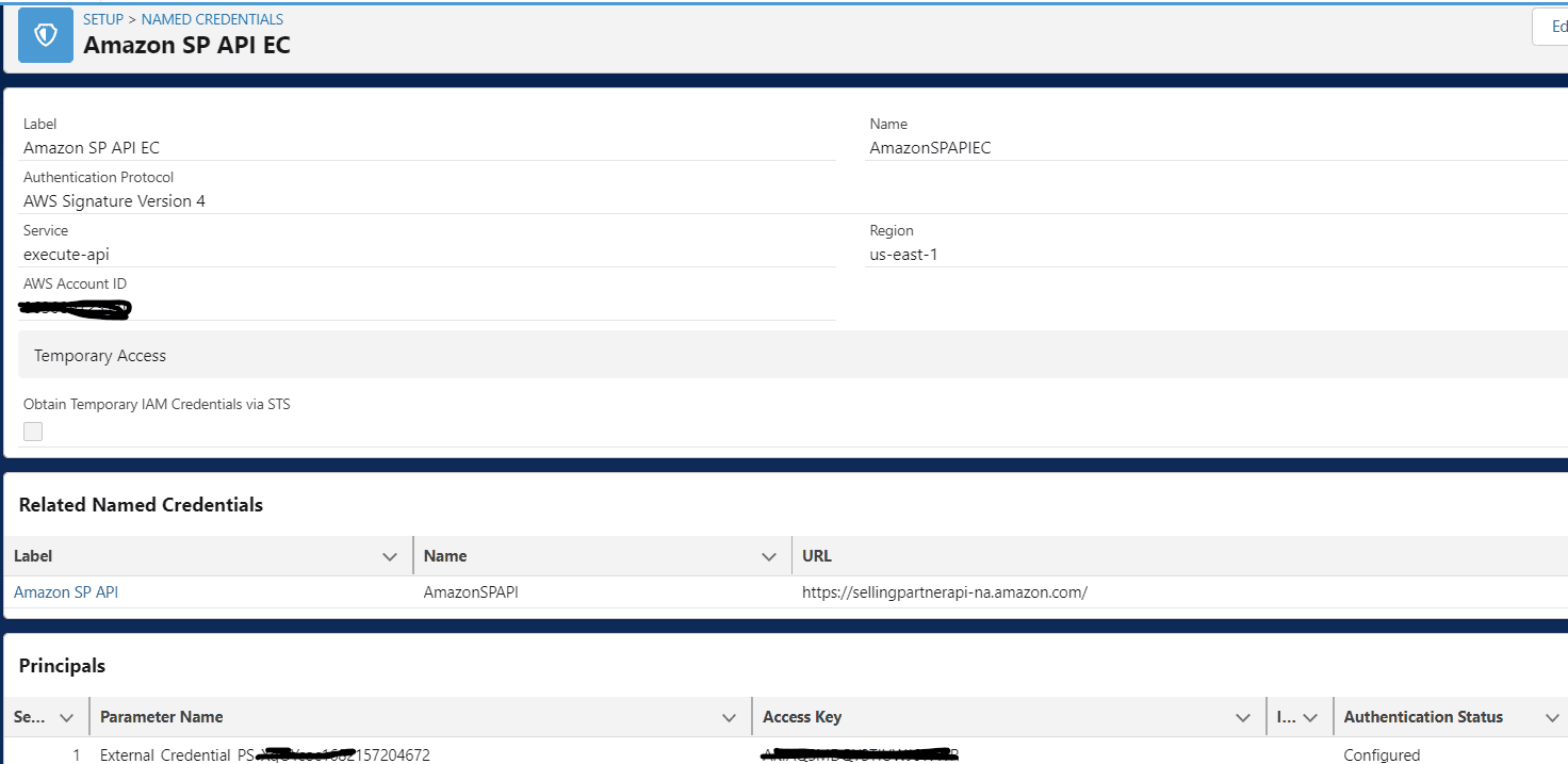 Named Credential for Amazon Seller API - SalesforceCodex