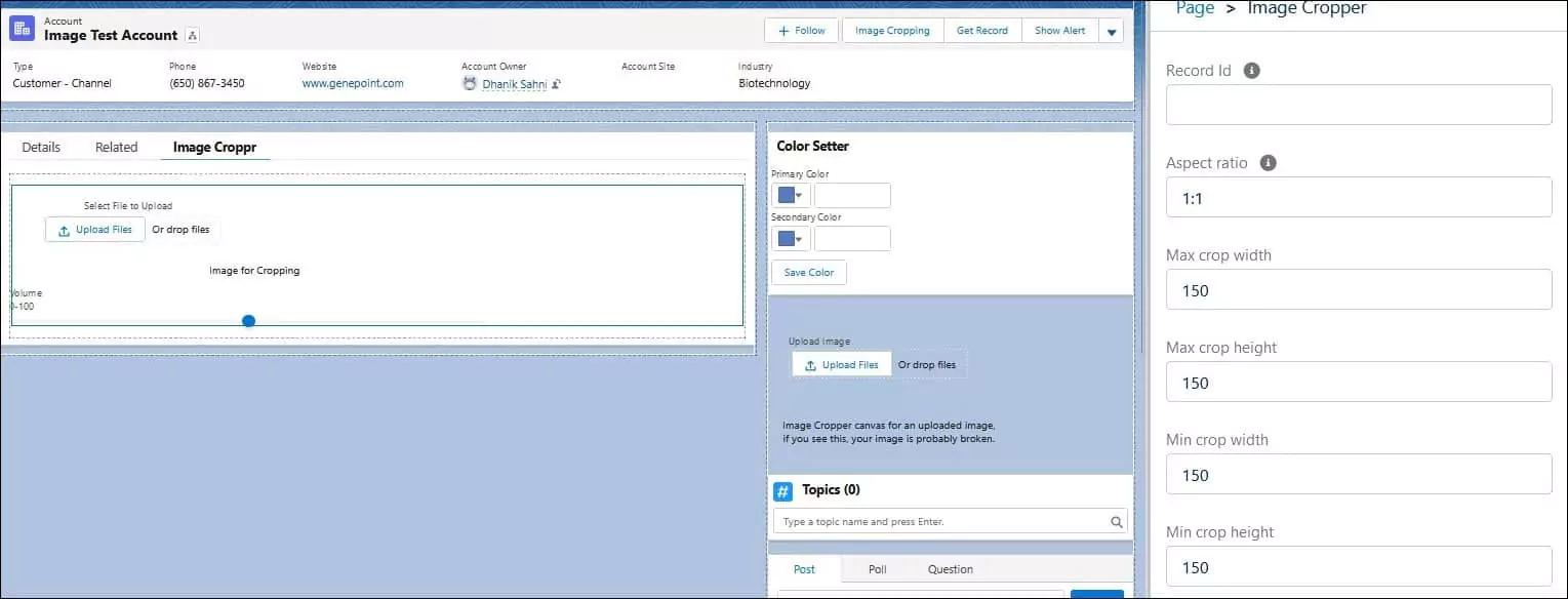 Image Cropper in LWC - App Builder Page