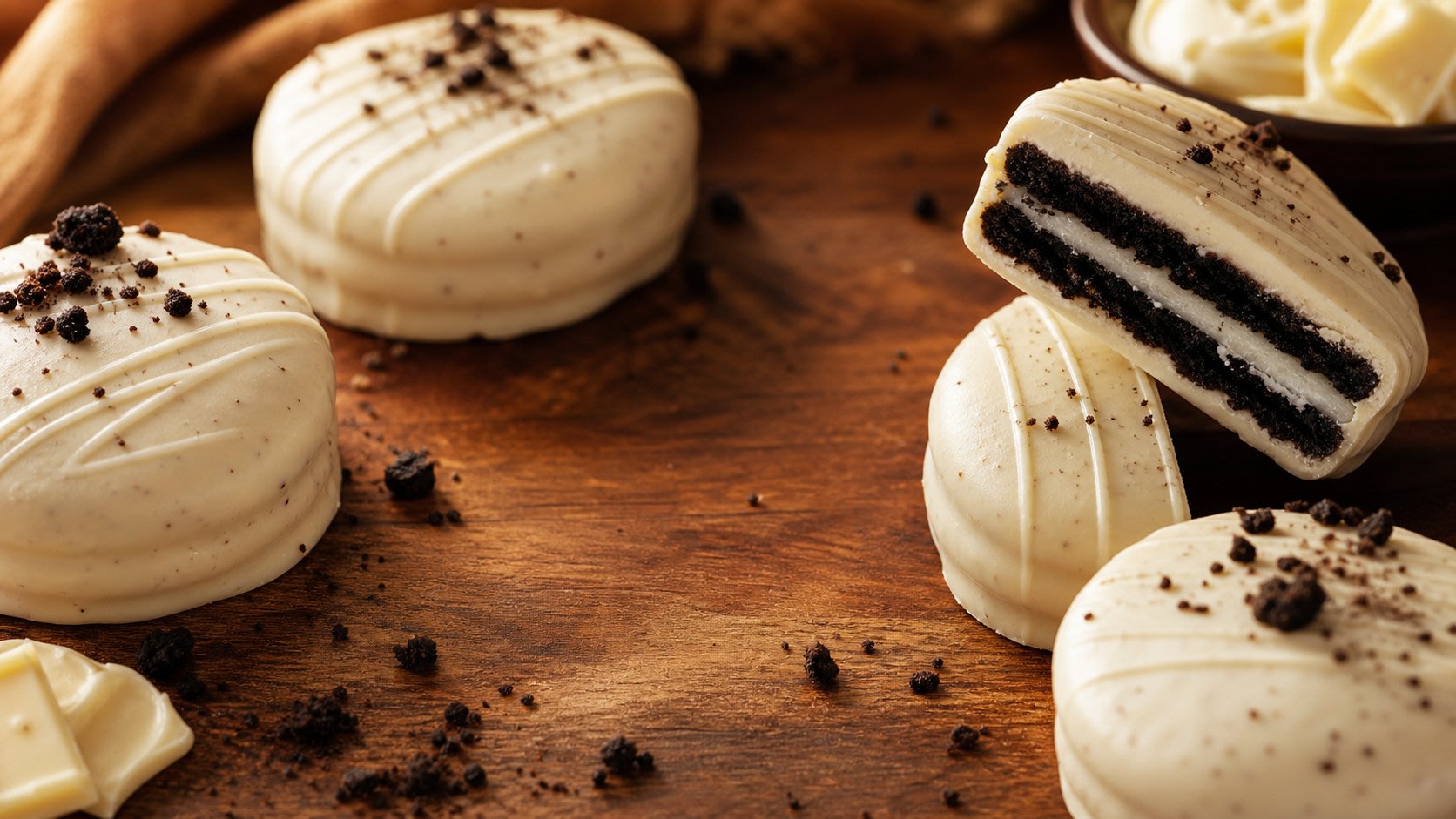 Oreos con Chocolate Blanco
