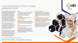 Customer Service Practitioner Apprenticeship fact sheet