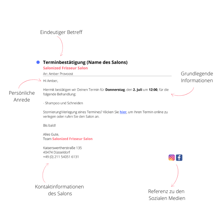 So verfasst du eine gute BestätigungsEMail für deinen Salon (mit Beispiel)