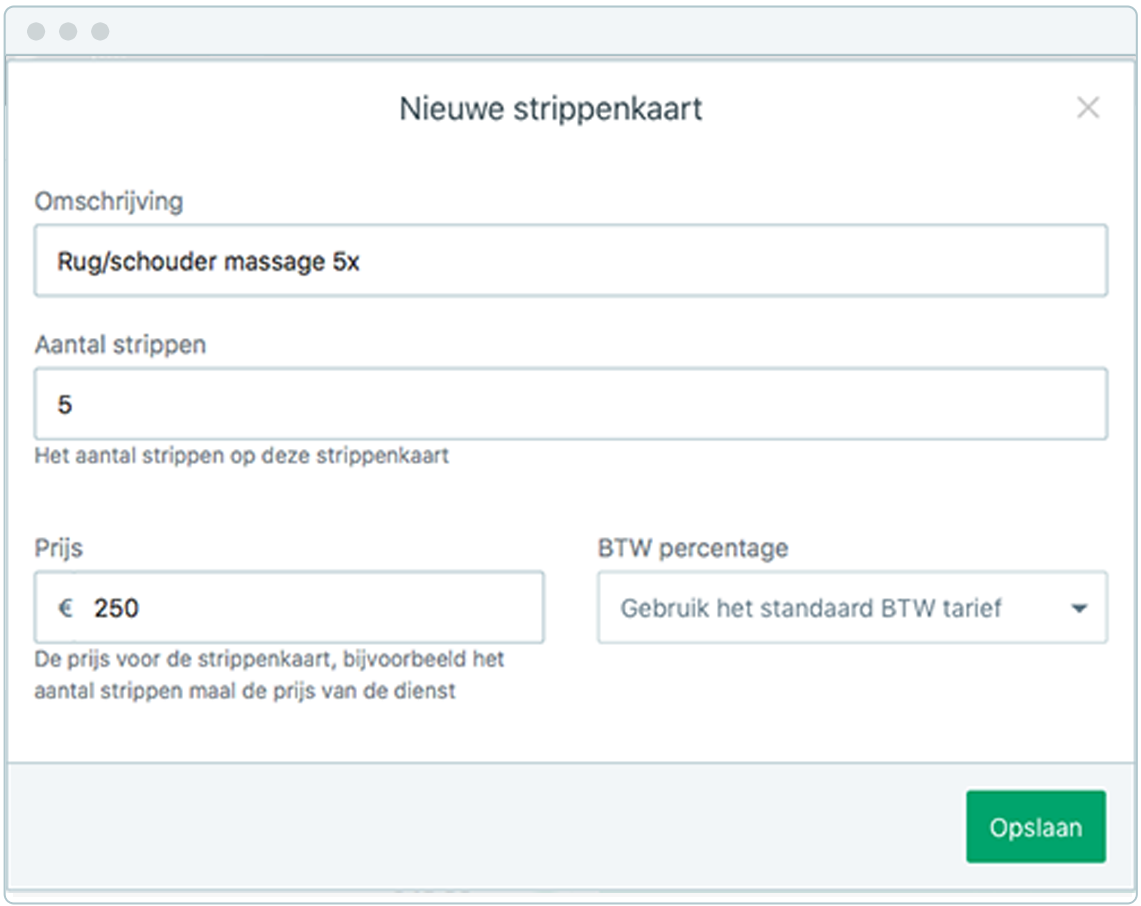 salonized strippenkaarten functie