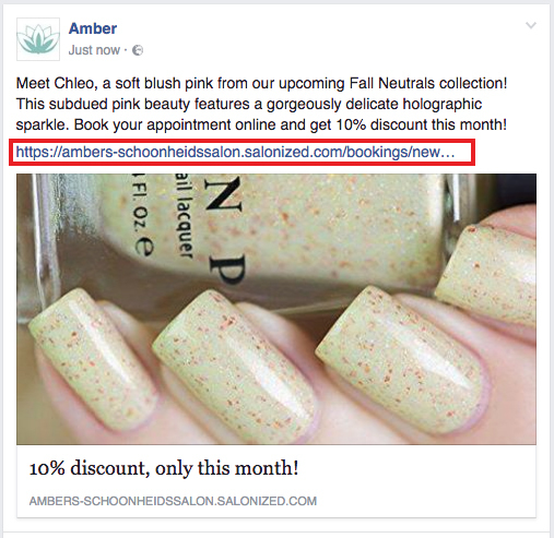 Facebook ad salon