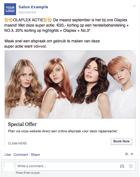 voorbeeld advertentie salon