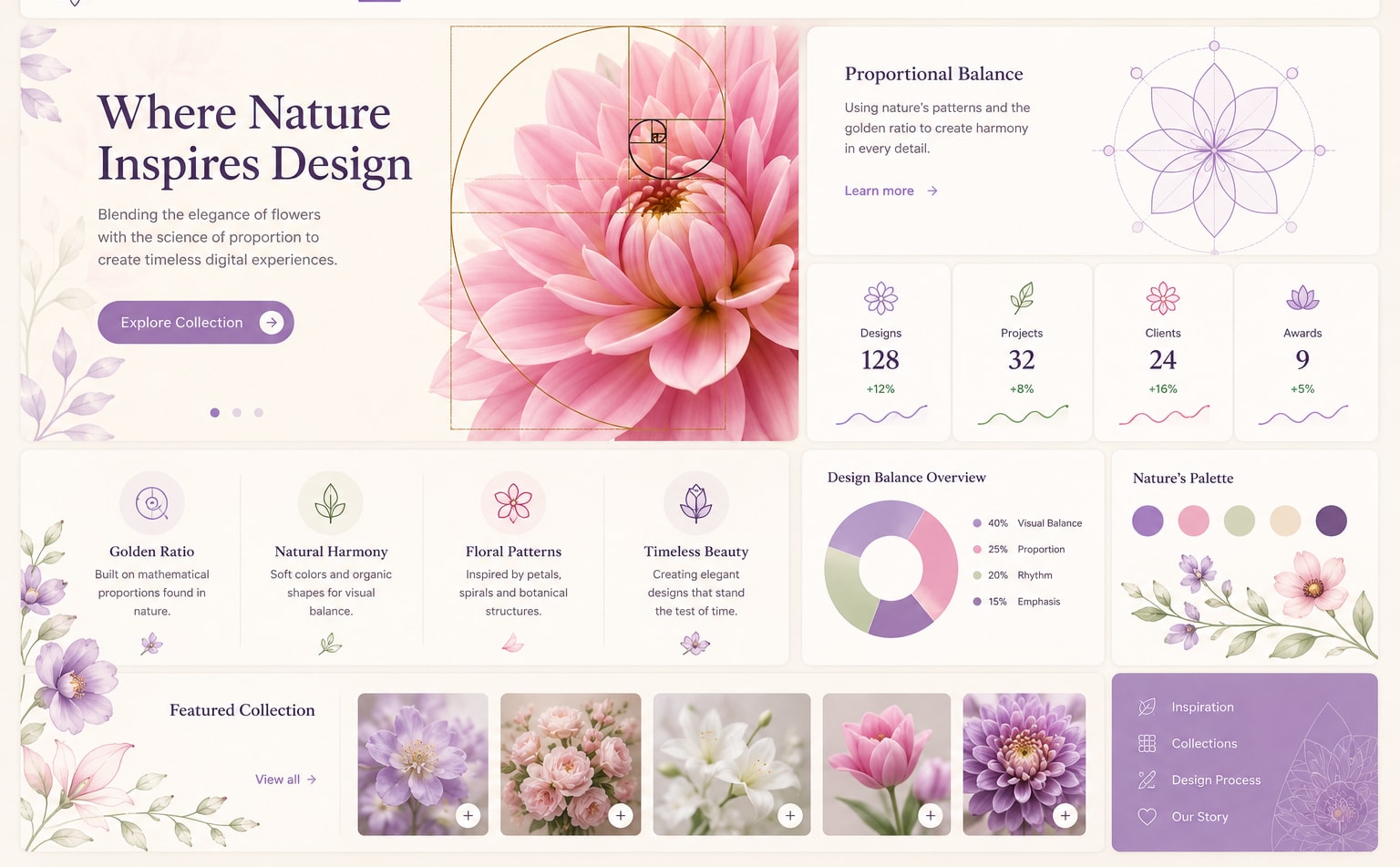 The Mathematics of Blossoms: How Flower Ratios Shape Beauty Through Chunking article visual