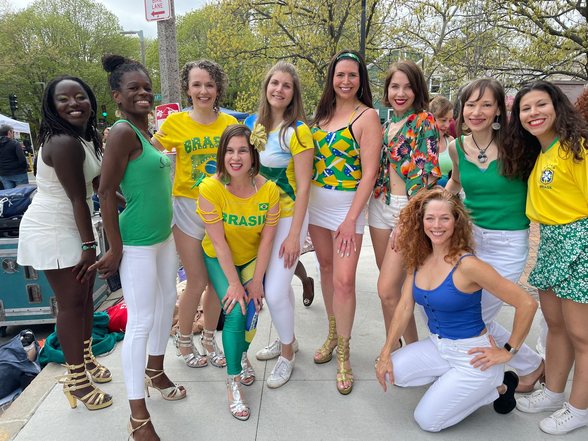 group of samba performers posed for a picture