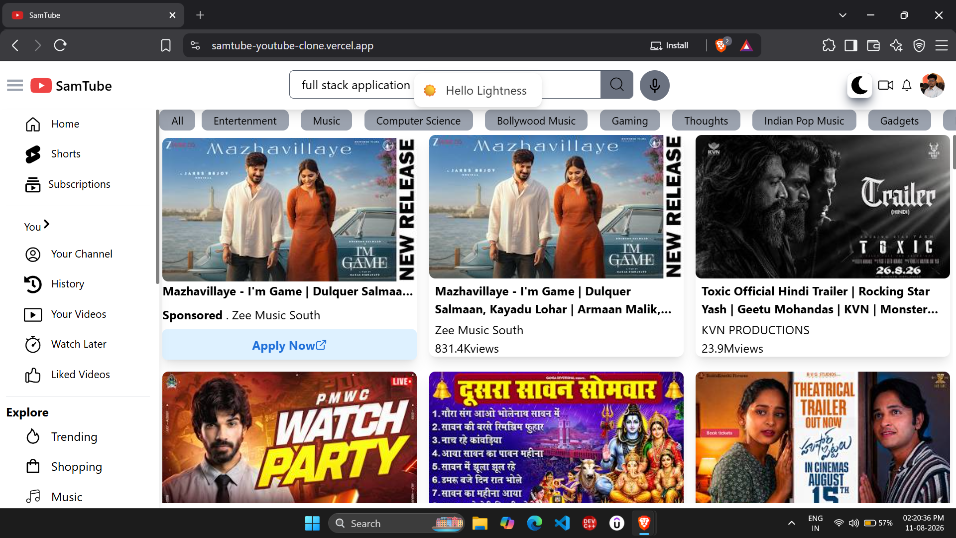 SamTube – Video Streaming & Content Platform