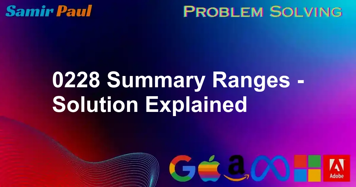 0228 Summary Ranges
