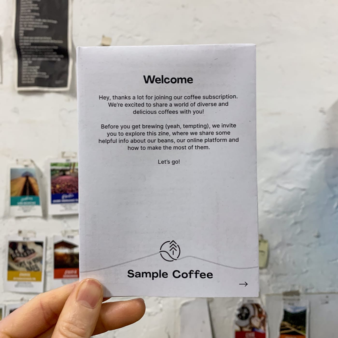 Photo of  Subscriber's welcome zine