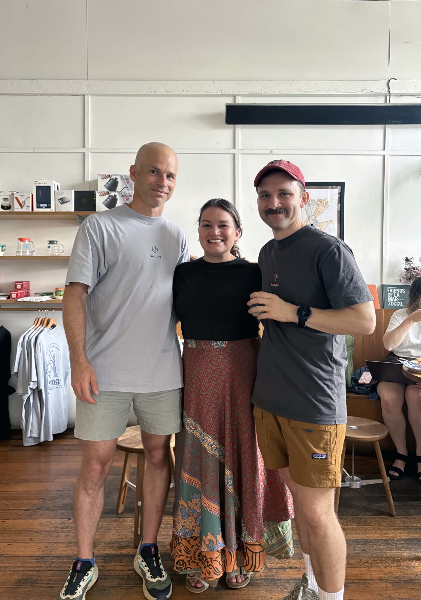 Paola at our Pro Shop with Reuben and John.