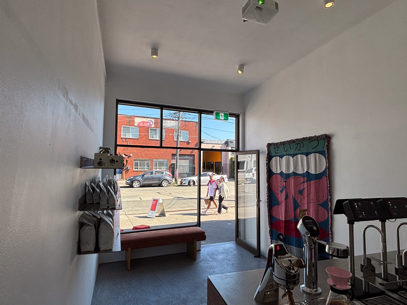 An inside view of the espresso bar.