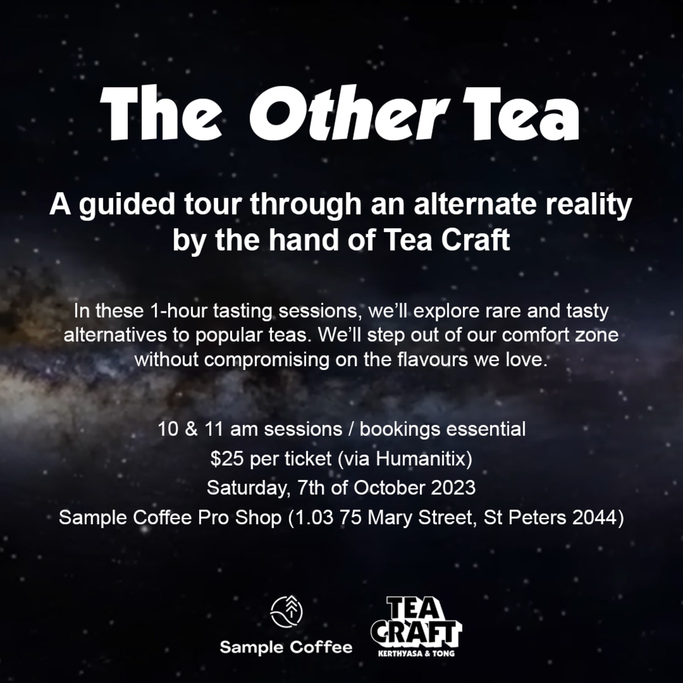 A poster announcing the tea event