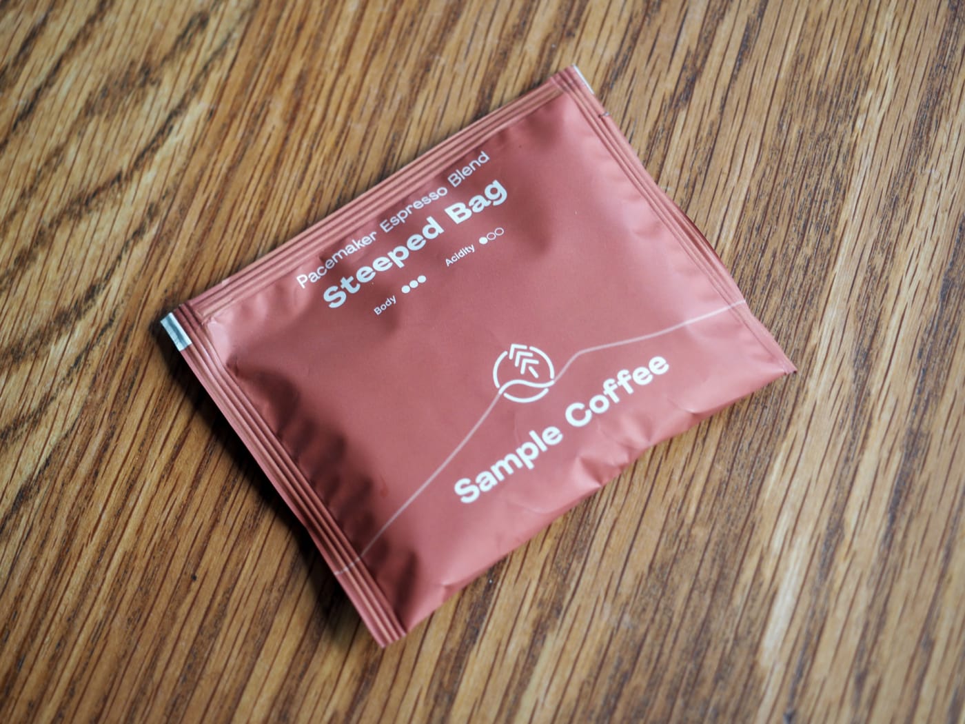 An unopened steeped bag sachet.