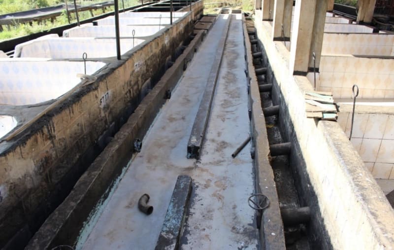 Fermenting facilities at the Kainamui Coffee Factory