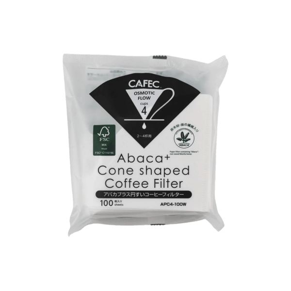 Photo of Cafec Abaca PLUS paper filter – Cone 2-4 (100 pack)