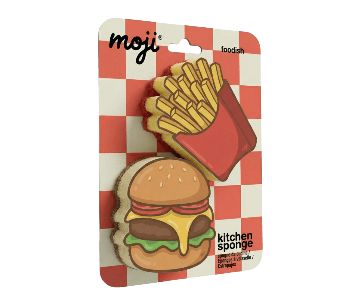 Éponge de cuisine MOJI Foodish, set d'éponges biodégradables
