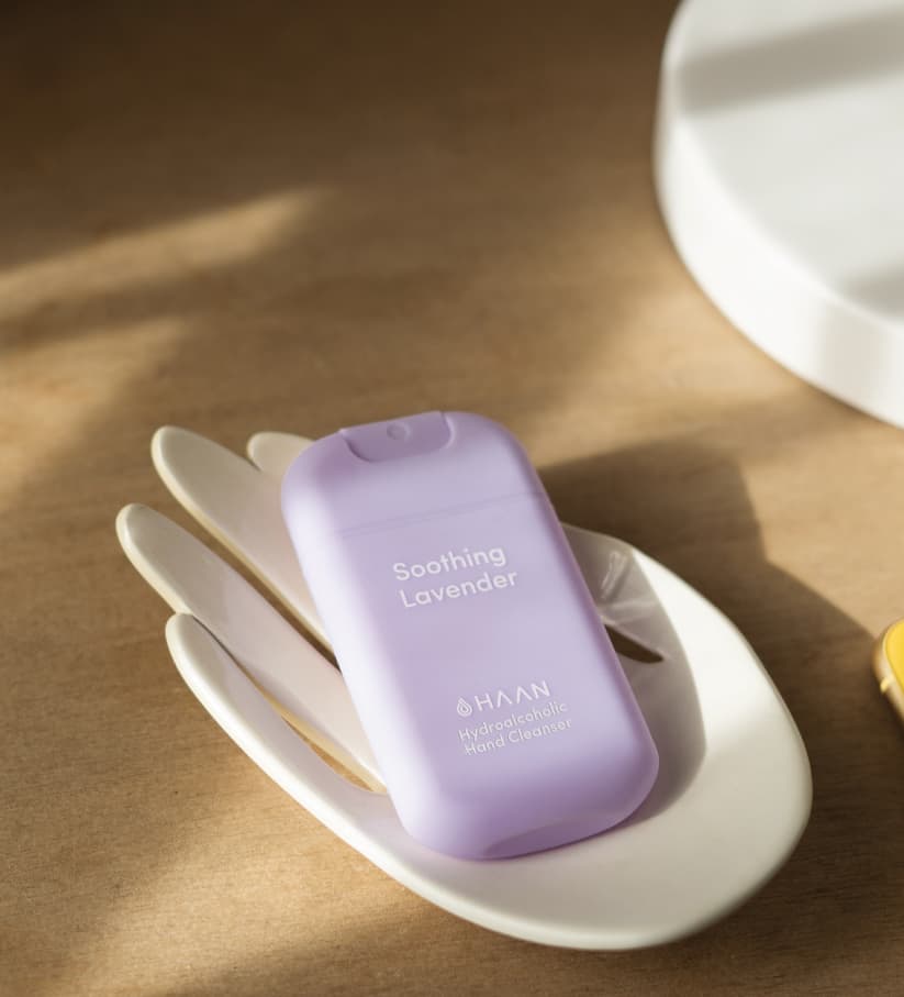 Nettoyant mains HAAN Soothing Lavender, flacon spray rechargeable de 30 ml