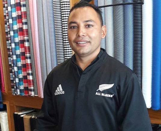 Mr Peter with shirt from All Blacks team member.