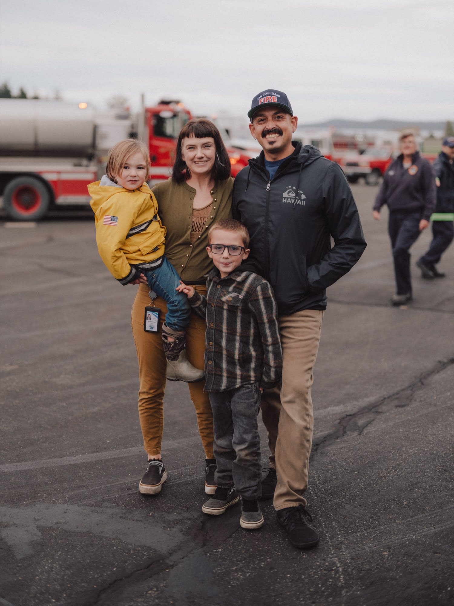 Firefighter family at community event