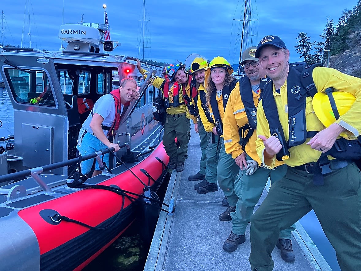 Being dropped off at Lopez after a long day on Orcas Island