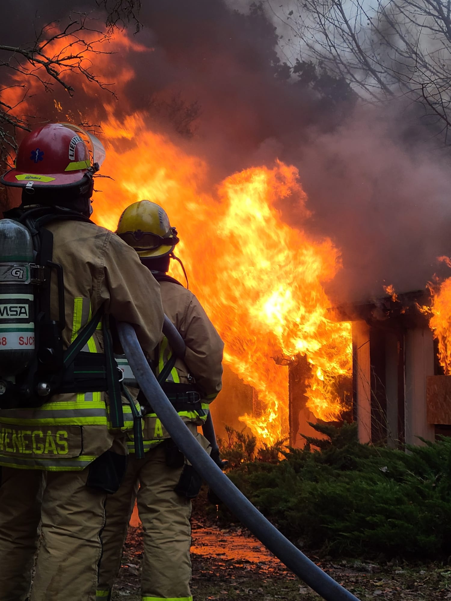 SJIF&R firefighters during a training burn