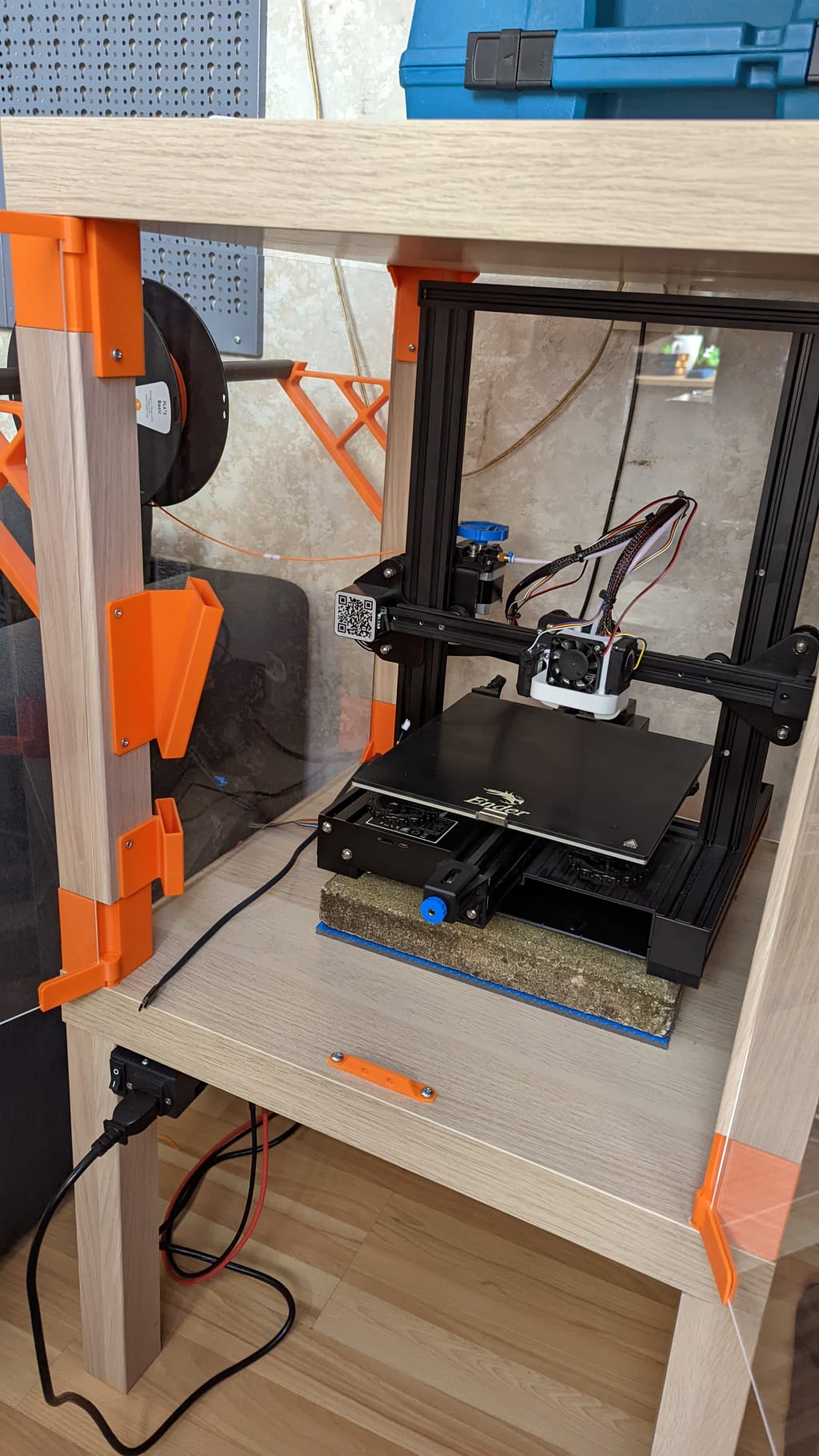 Picture of printer in enclosure