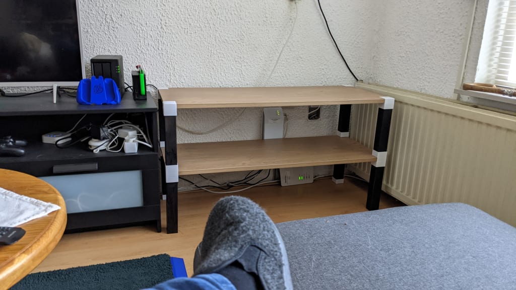 Tafel met geprinte onderdelen