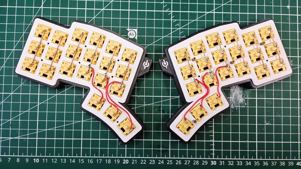 toetsenbord met gesoldeerde kolommen