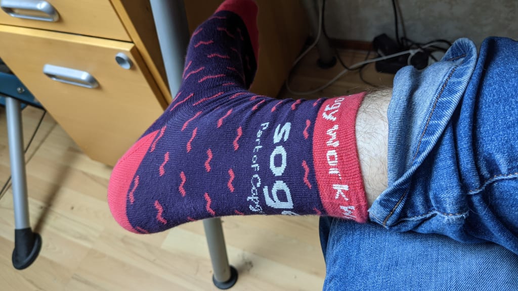 Een foto van mijn coding socks