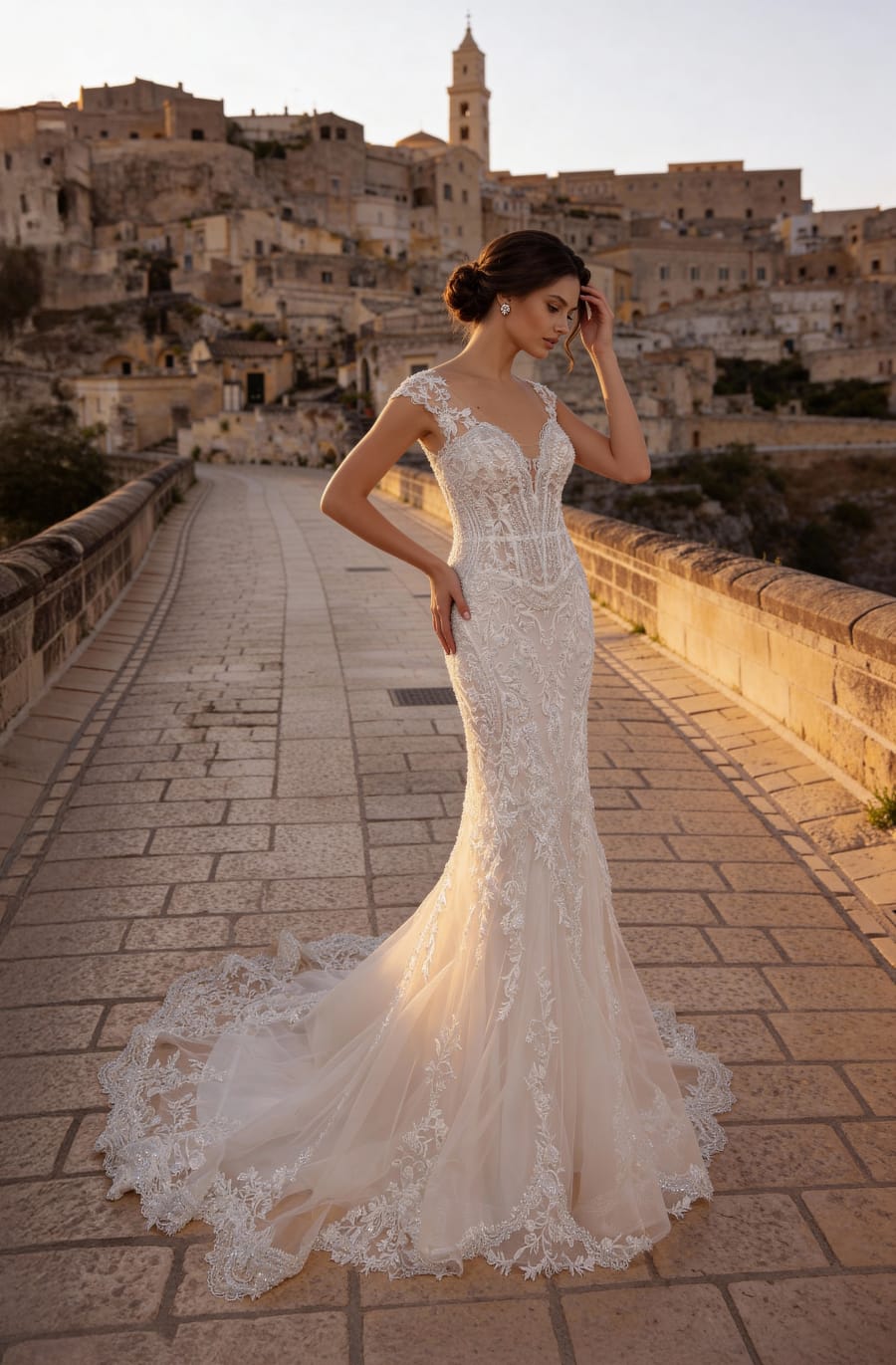 Vestido 8409 da Monica Loretti — Nelita Noivas Lisboa