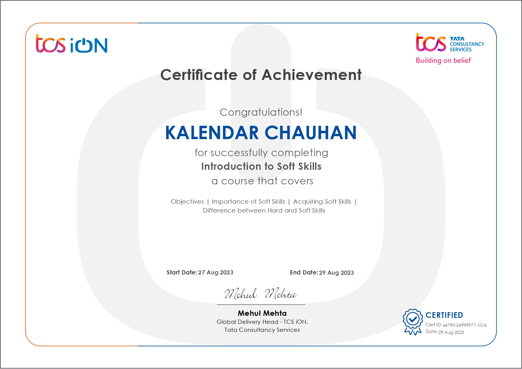 Certificate 3