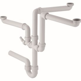 GEBERIT AFVOERGARNITUUR 3 SPOELBAKKEN 6/4"X 40 MM img