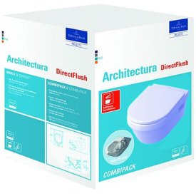 VILLEROY&BOCH OMNIA ARCHITECTURA WANDCLOSET PACK DIRECT FLUSH MET SOFTCLOSING TOILETZITTING WIT img